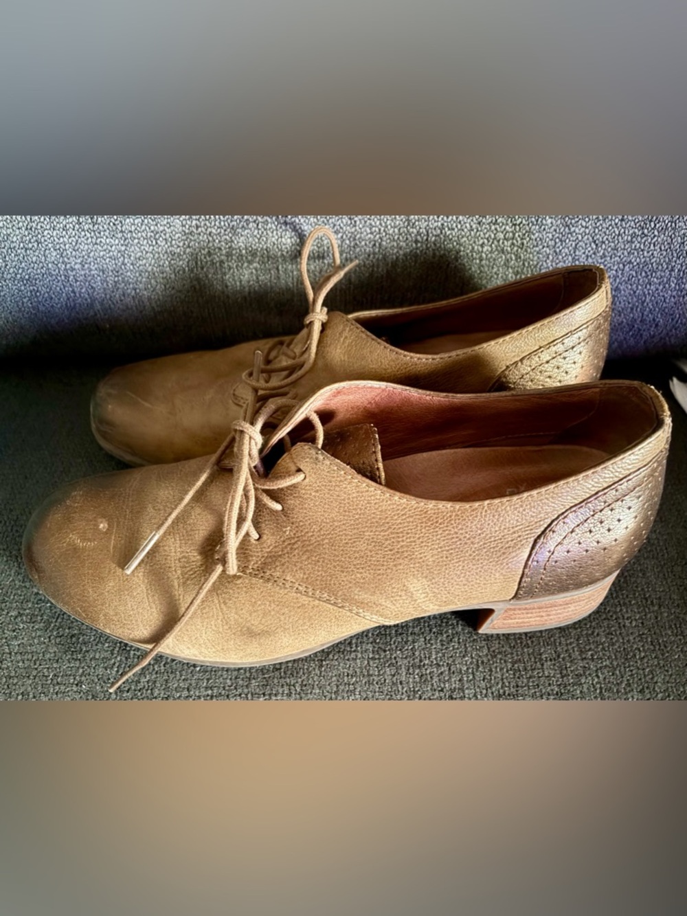 Women's Lace-Up Dansko Louise Oxford Heels in olive bronze brown